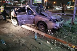 "Пьяное" ночное ДТП в центре Новосибирска, пострадали трое