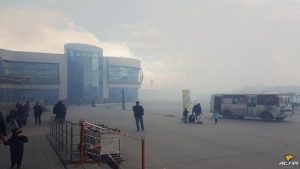 Новосибирский аэропорт‍ Толмачево заволокло дымом