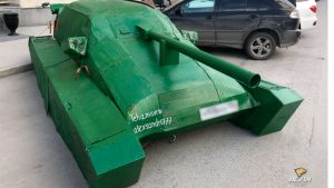 Новосибирские умельцы к 9 мая сделали танк из Lada Granta