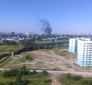 Пожар в Новосибирске: над правым берегом поднимается столб черного дыма‍