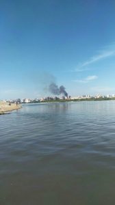 Пожар в Новосибирске: столб чёрного дыма поднялся над правым берегом