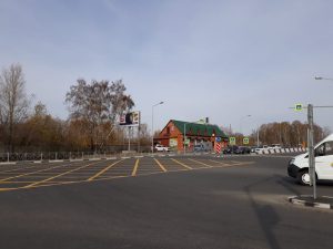 В Новосибирске появилась первая вафельная разметка на перекрёстке Садовый — Краузе
