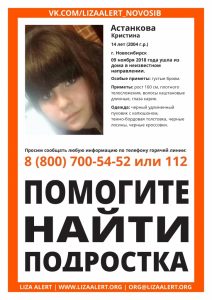 Новосибирск: пропала девочка-подросток