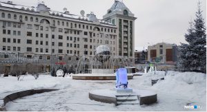 Ледяной чемодан появился в центре Новосибирска