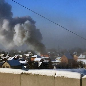 В Новосибирске над левым берегом поднялся гигантский столб дыма