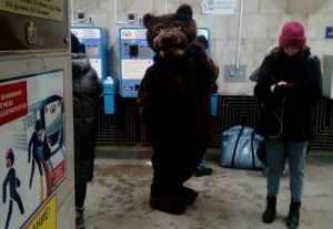 Медведь хотел проехать зайцем в метро Новосибирска