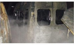 Пожар в Бердске: сгорели 10 маршруток крупнейшего частного перевозчика