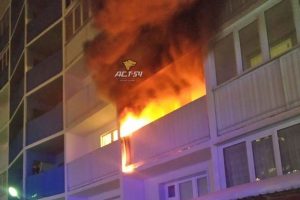 Ночной пожар в Новосибирске: горел балкон 17-этажки на Фадеева