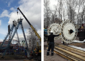 Старое колесо обозрения демонтировали в Центральном парке Новосибирска