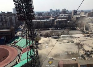 В Новосибирске загорелся стадион «Спартак»