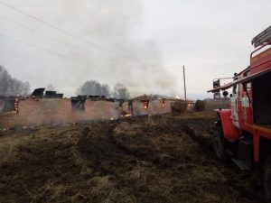 Хозяйственные постройки загорелись в Чановском районе Новосибирской области