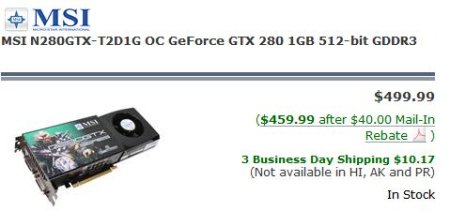 NVIDIA агрессивно снижает цены на GeForce GTX 280/260