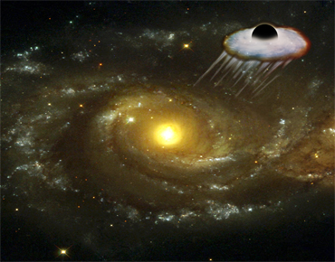 Ученые: черные дыры можно `выбить` из центра галактик