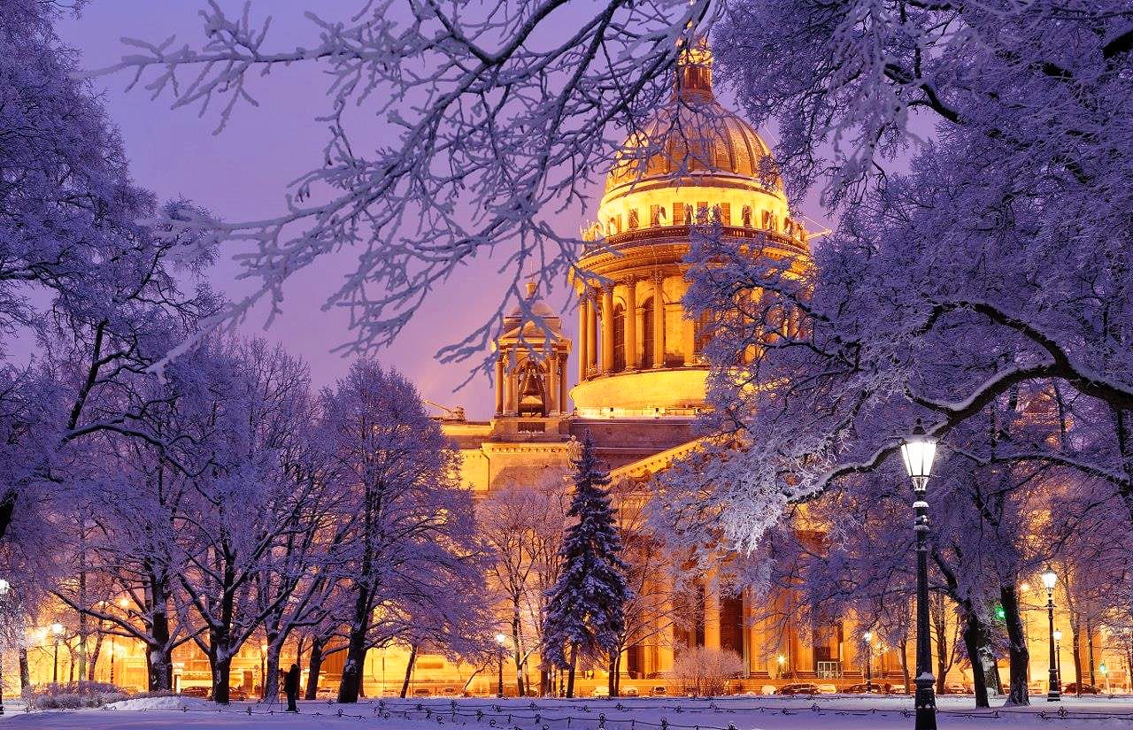 Санкт Петербург Исакиевский собор зимой
