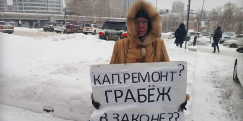 Жительница Новосибирска вышла на пикет возле Заксобрания