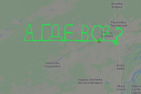 В небе над Новосибирской областью летчик оставил послание