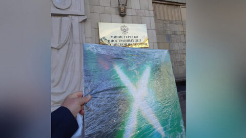 Новосибирский художник подарил МИДу России картину с руной