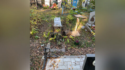 На Клещихинском кладбище в Новосибирске заметили вандала