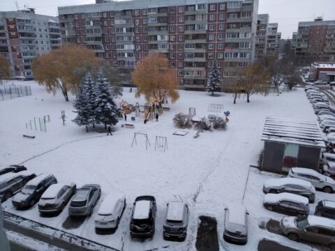 В Академгородке выпал весь снег Новосибирска