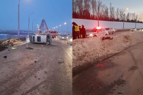 В аварии на Бугринском мосту в Новосибирске погиб человек