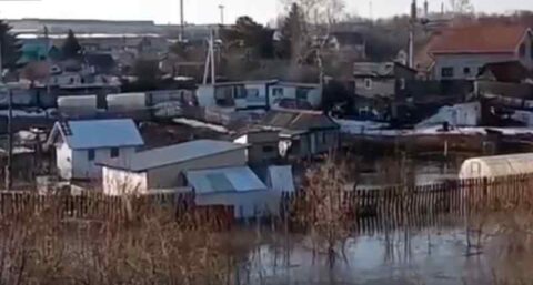 Река Тула затопила дома в садовом товариществе в Новосибирске