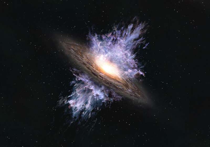 ALMA обнаружила самую раннюю гигантскую бурю черной дыры