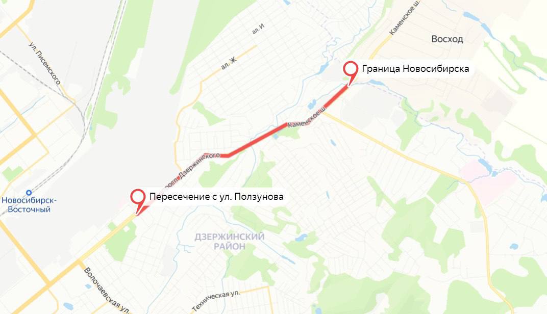 В Новосибирске планируют расширить участок проспекта Дзержинского