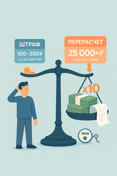 Какой штраф за пломбу на счетчике воды и как избежать перерасчета по нормативу с коэффициентом 10