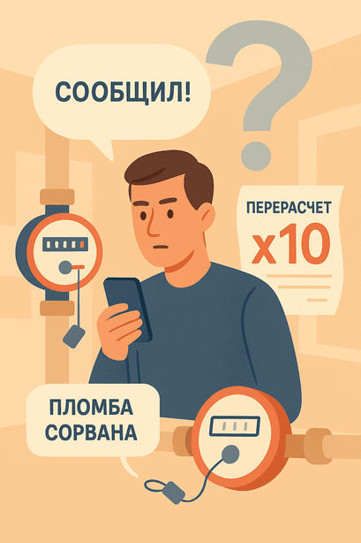 Какой штраф за пломбу на счетчике воды и как избежать перерасчета по нормативу с коэффициентом 10