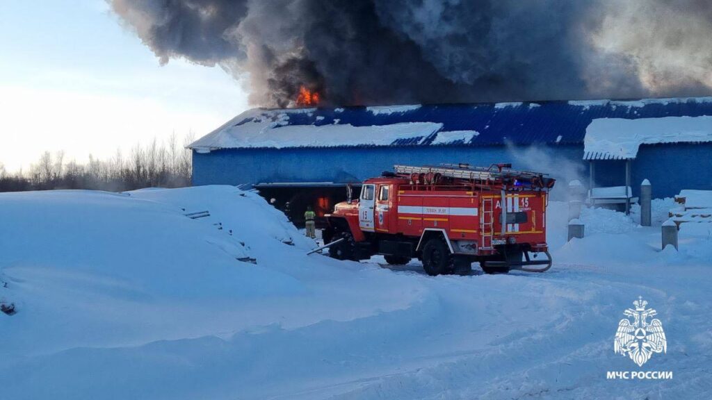 В Новосибирске ликвидировали пожар на складе пиломатериалов